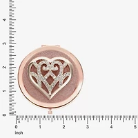 Monet Jewelry Rose Tone Filigree Rose Tone Heart Compact Mirror