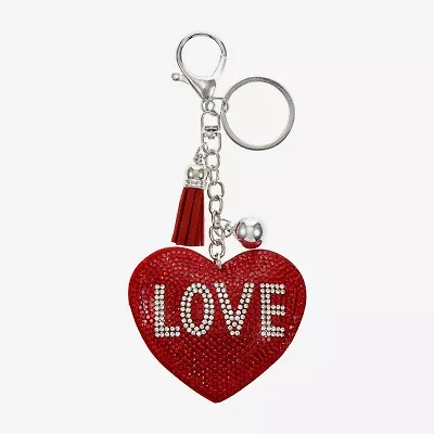 Monet Jewelry Silver Tone Love Tassel Charm Heart Key Chain