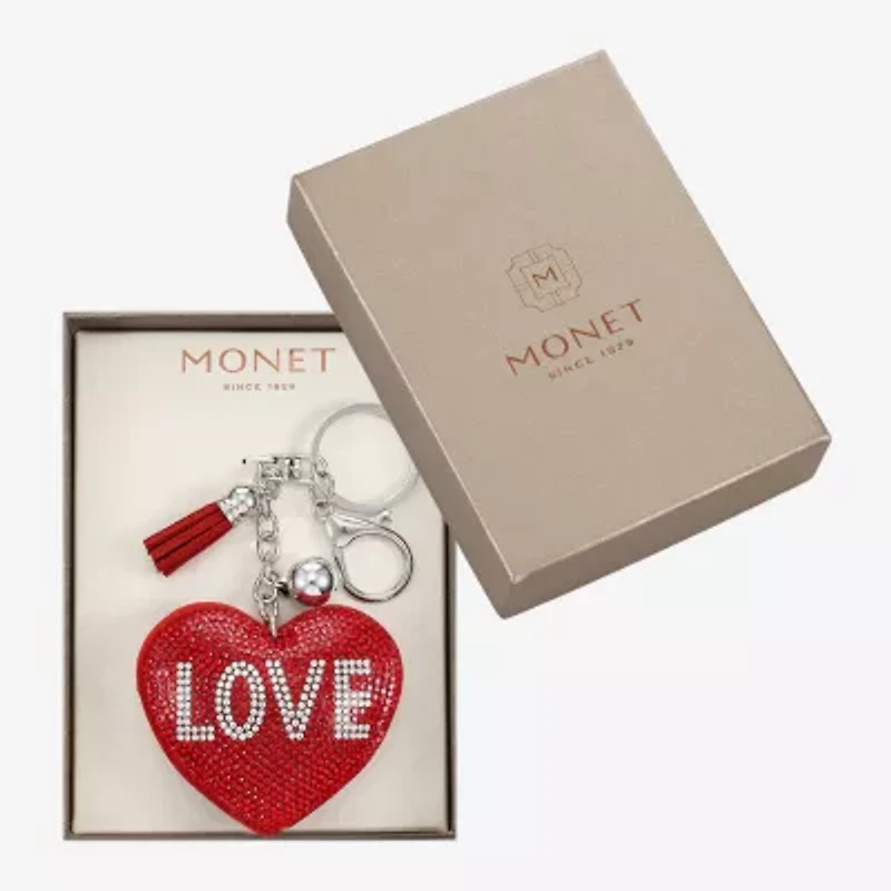 Monet Jewelry Silver Tone Love Tassel Charm Heart Key Chain