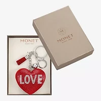 Monet Jewelry Silver Tone Love Tassel Charm Heart Key Chain