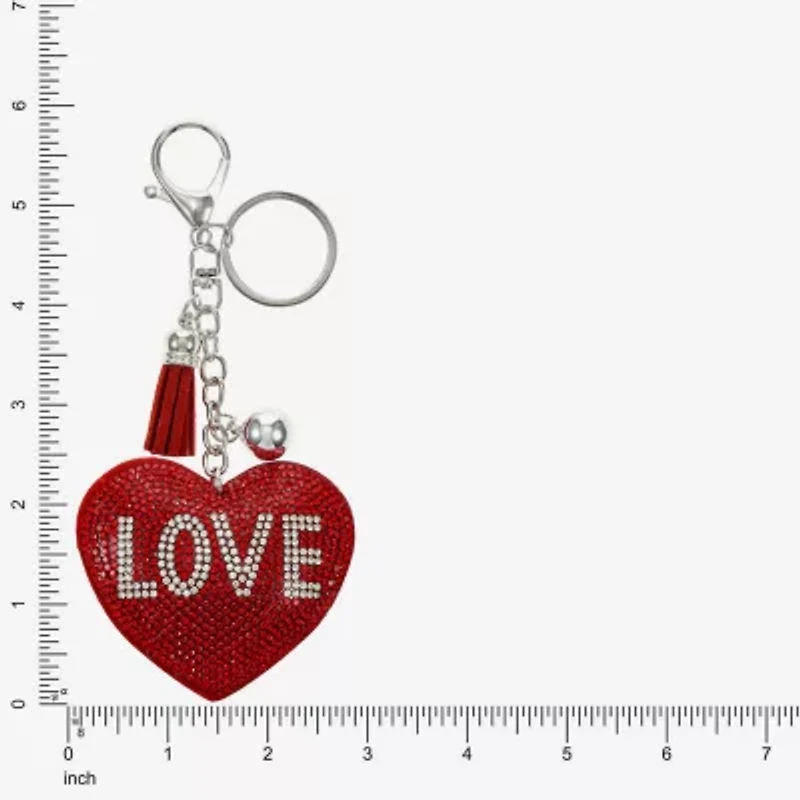 Monet Jewelry Silver Tone Love Tassel Charm Heart Key Chain