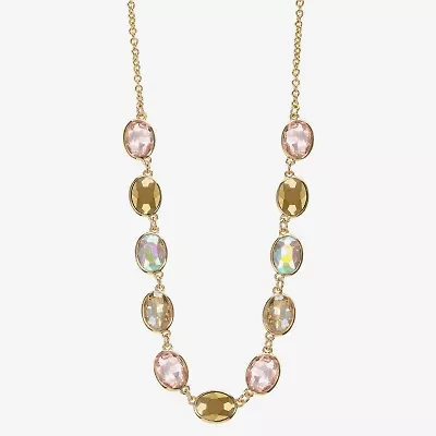 Monet Jewelry Frontal Womens Gray 17 Inch Collar Necklace