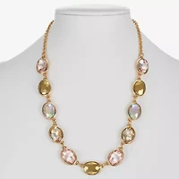 Monet Jewelry Frontal Womens Gray 17 Inch Collar Necklace