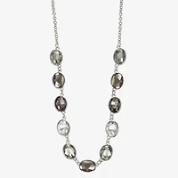 Monet Jewelry Frontal Womens Gray 17 Inch Collar Necklace