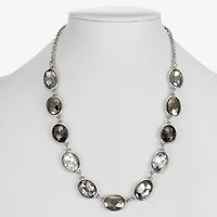 Monet Jewelry Frontal Womens Gray 17 Inch Collar Necklace