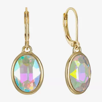 Monet Jewelry Womens Glass Oval Drop Earrings
