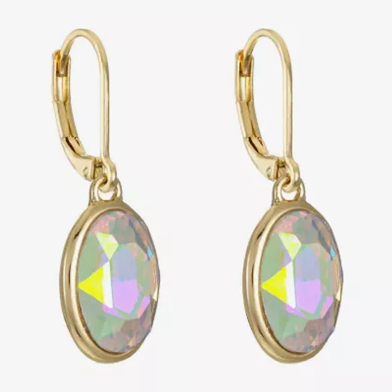 Monet Jewelry Womens Glass Oval Drop Earrings