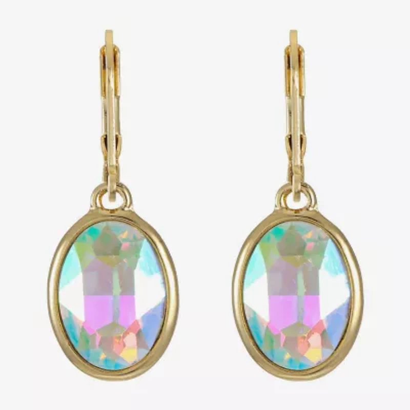 Monet Jewelry Womens Glass Oval Drop Earrings