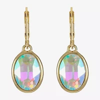 Monet Jewelry Womens Glass Oval Drop Earrings