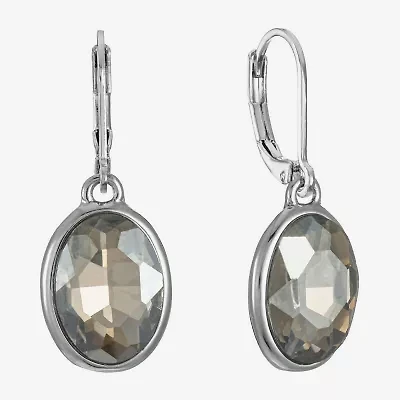 Monet Jewelry Womens Glass Oval Drop Earrings