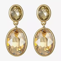 Monet Jewelry Double Womens Brown Glass Oval Hypoallergenic Drop Earrings