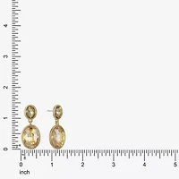 Monet Jewelry Double Womens Brown Glass Oval Hypoallergenic Drop Earrings