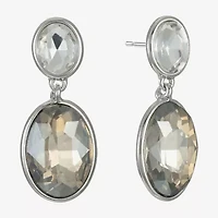 Monet Jewelry Double Womens Brown Glass Oval Hypoallergenic Drop Earrings