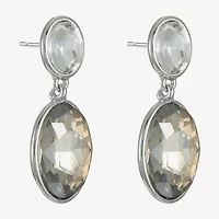 Monet Jewelry Double Womens Brown Glass Oval Hypoallergenic Drop Earrings