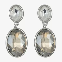 Monet Jewelry Double Womens Brown Glass Oval Hypoallergenic Drop Earrings