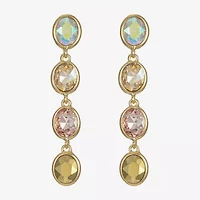 Monet Jewelry Linear Womens Brown Glass Oval Hypoallergenic Drop Earrings