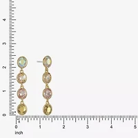 Monet Jewelry Linear Womens Brown Glass Oval Hypoallergenic Drop Earrings