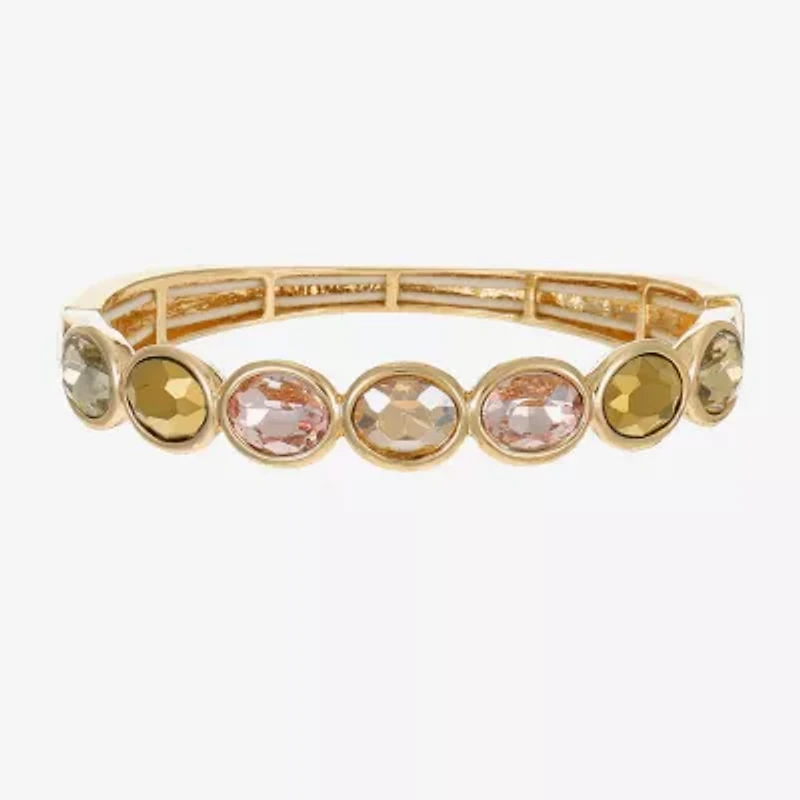 Monet Jewelry Stretch Womens Brown Glass Oval Bangle Bracelet