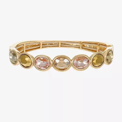 Monet Jewelry Stretch Womens Brown Glass Oval Bangle Bracelet