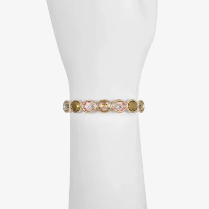 Monet Jewelry Stretch Womens Brown Glass Oval Bangle Bracelet