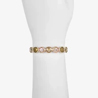 Monet Jewelry Stretch Womens Brown Glass Oval Bangle Bracelet