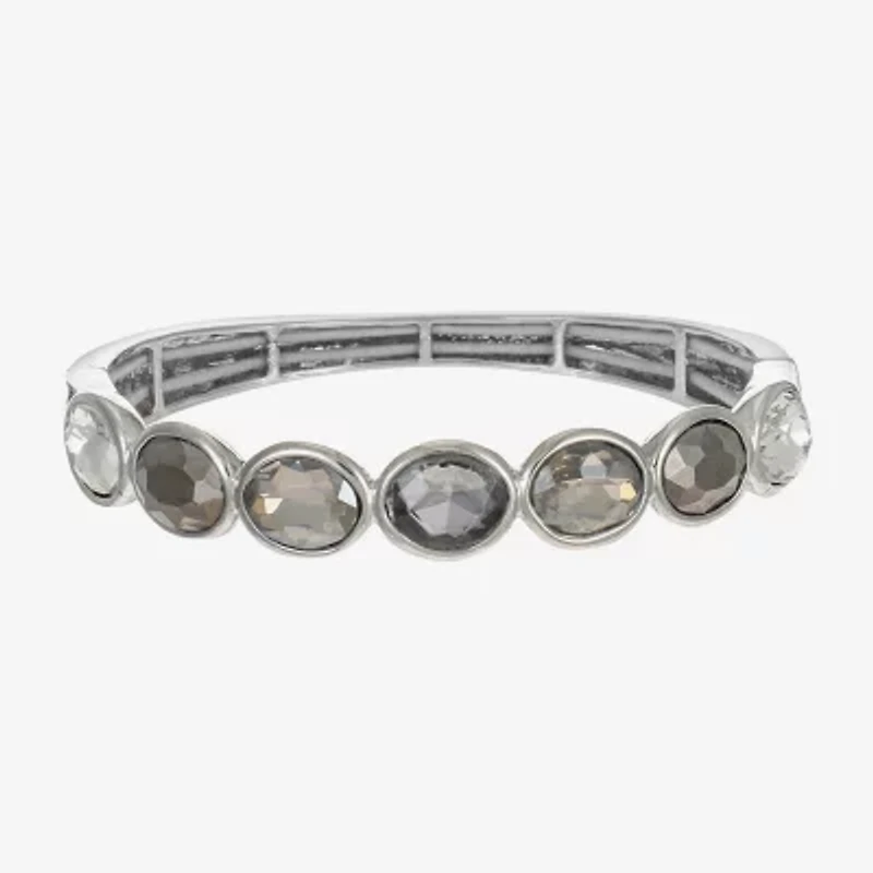 Monet Jewelry Stretch Womens Brown Glass Oval Bangle Bracelet