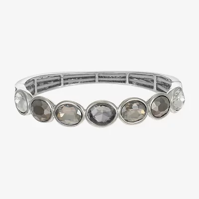 Monet Jewelry Stretch Womens Brown Glass Oval Bangle Bracelet