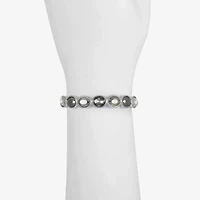 Monet Jewelry Stretch Womens Brown Glass Oval Bangle Bracelet