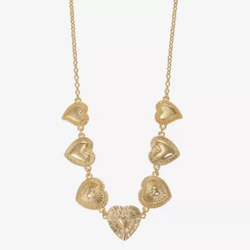 Monet Jewelry Gold Tone Frontal Radiant Womens 17 Inch Collar Necklace