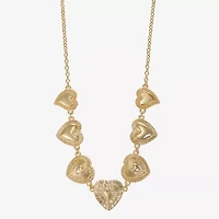 Monet Jewelry Gold Tone Frontal Radiant Womens 17 Inch Collar Necklace