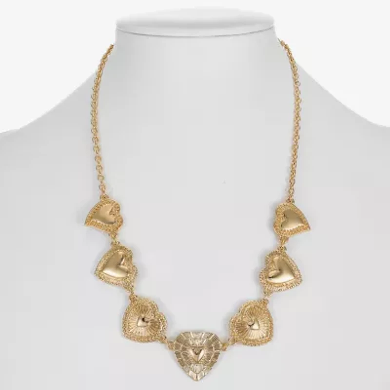 Monet Jewelry Gold Tone Frontal Radiant Womens 17 Inch Collar Necklace