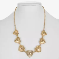 Monet Jewelry Gold Tone Frontal Radiant Womens 17 Inch Collar Necklace