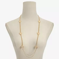 Monet Jewelry Gold Tone Radiant Womens 34 Inch Strand Necklace