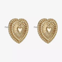 Monet Jewelry Gold Tone Radiant 20mm Heart Stud Earrings