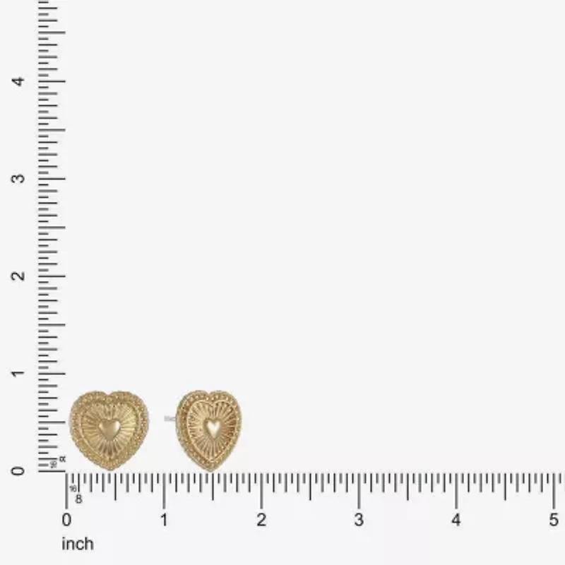 Monet Jewelry Gold Tone Radiant 20mm Heart Stud Earrings