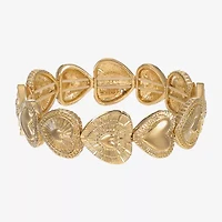 Monet Jewelry Gold Tone Radiant Womens Heart Stretch Bracelet