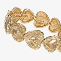 Monet Jewelry Gold Tone Radiant Womens Heart Stretch Bracelet