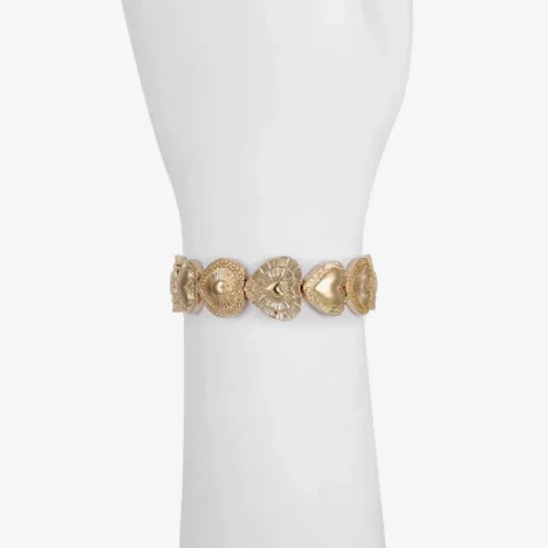 Monet Jewelry Gold Tone Radiant Womens Heart Stretch Bracelet