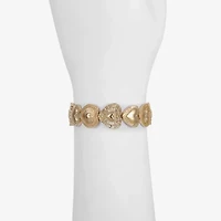 Monet Jewelry Gold Tone Radiant Womens Heart Stretch Bracelet
