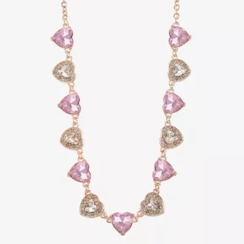 Monet Jewelry Frontal Womens Red 17 Inch Collar Necklace