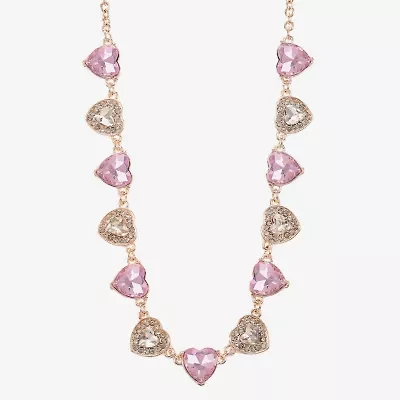 Monet Jewelry Frontal Womens Red 17 Inch Collar Necklace