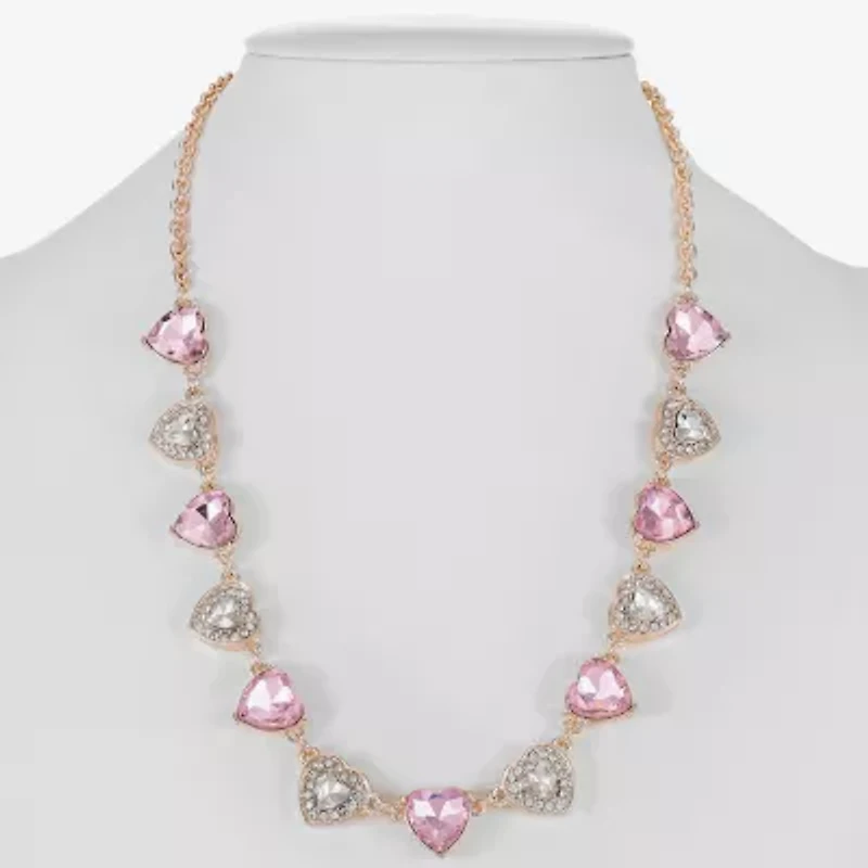 Monet Jewelry Frontal Womens Red 17 Inch Collar Necklace