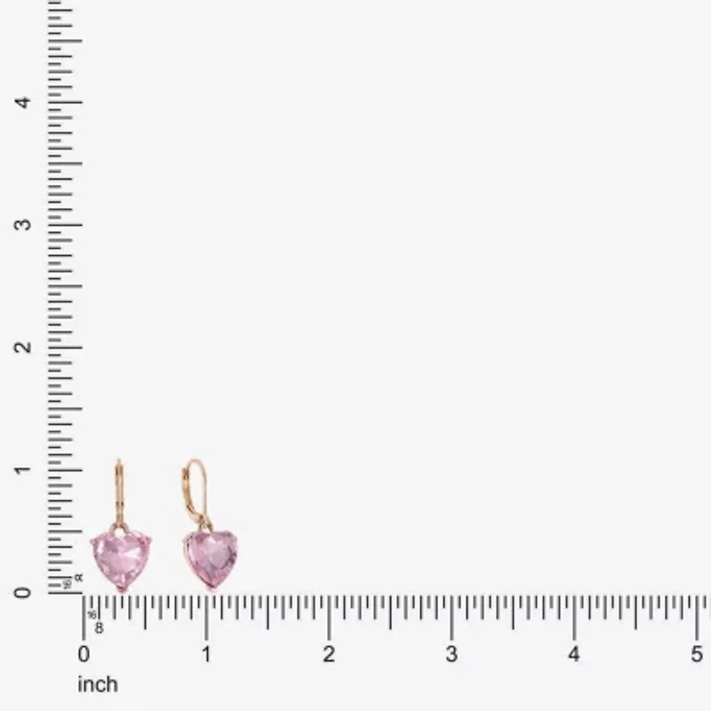 Monet Jewelry Womens Red Glass Heart Drop Earrings