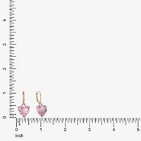 Monet Jewelry Womens Red Glass Heart Drop Earrings