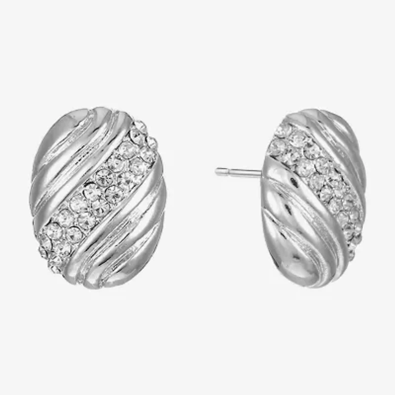 Monet Jewelry Glass 19mm Oval Stud Earrings