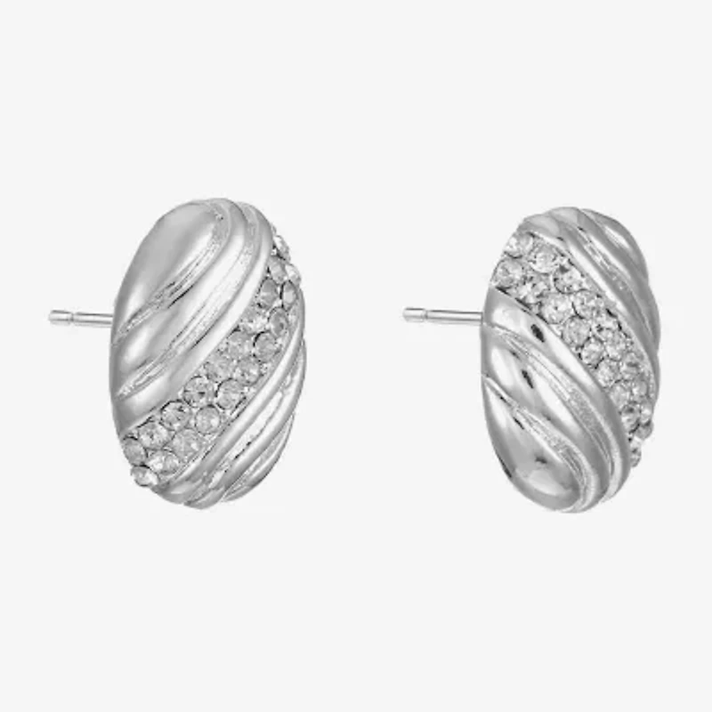 Monet Jewelry Glass 19mm Oval Stud Earrings