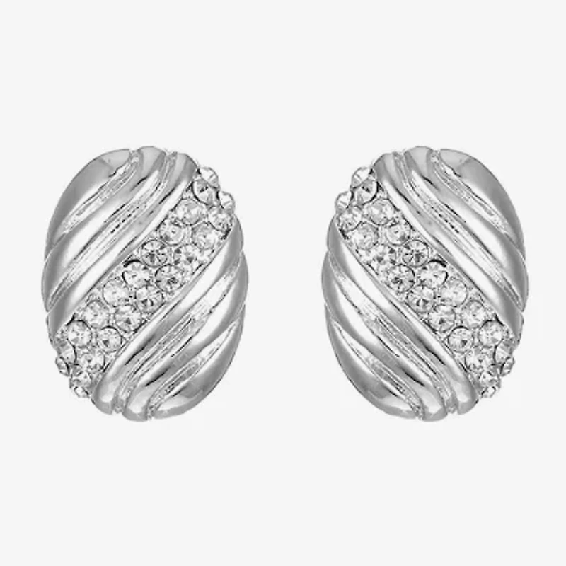 Monet Jewelry Glass 19mm Oval Stud Earrings