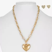 Liz Claiborne Womens Glass Heart Hypoallergenic 2-pc. Jewelry Set