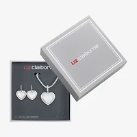 Liz Claiborne Womens Pink Mother Of Pearl Heart 2-pc. Jewelry Set