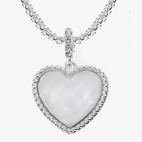 Liz Claiborne Womens Pink Mother Of Pearl Heart 2-pc. Jewelry Set